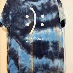 Blue Tie-Dye Graphic T-Shirt